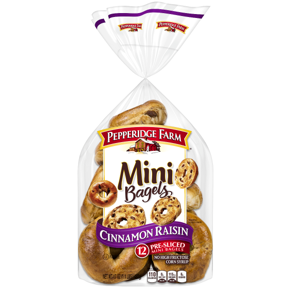 Mini Cinnamon Raisin Bagels Pepperidge Farm