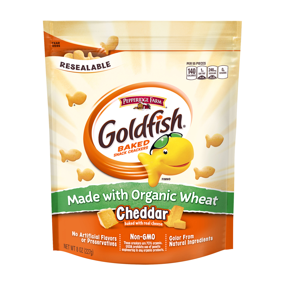 Goldfish® Cheddar Made With Organic Wheat Baked Snack Crackers ...